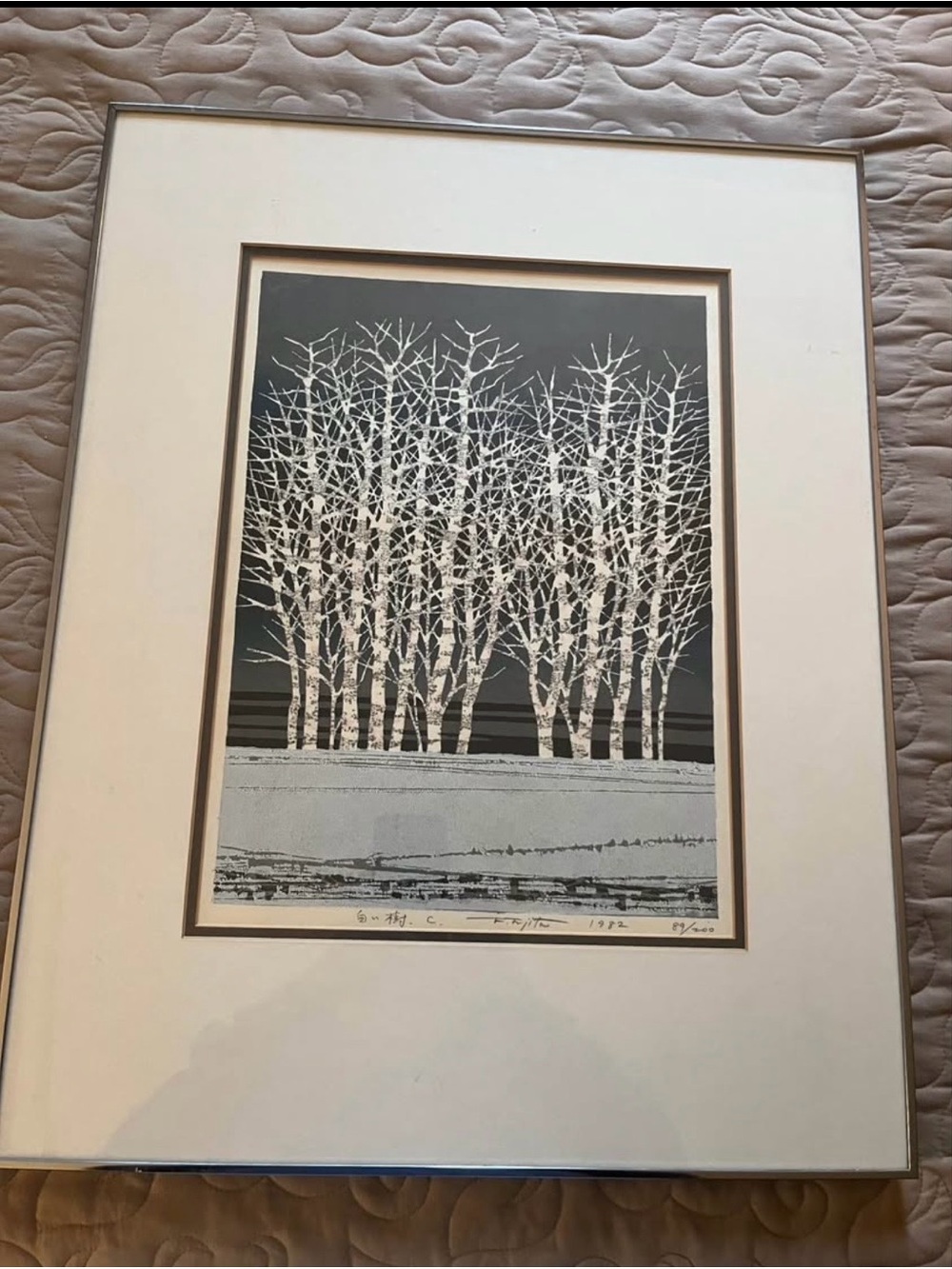 Framed Japanese Woodblock Artwork by Fumio Fujita